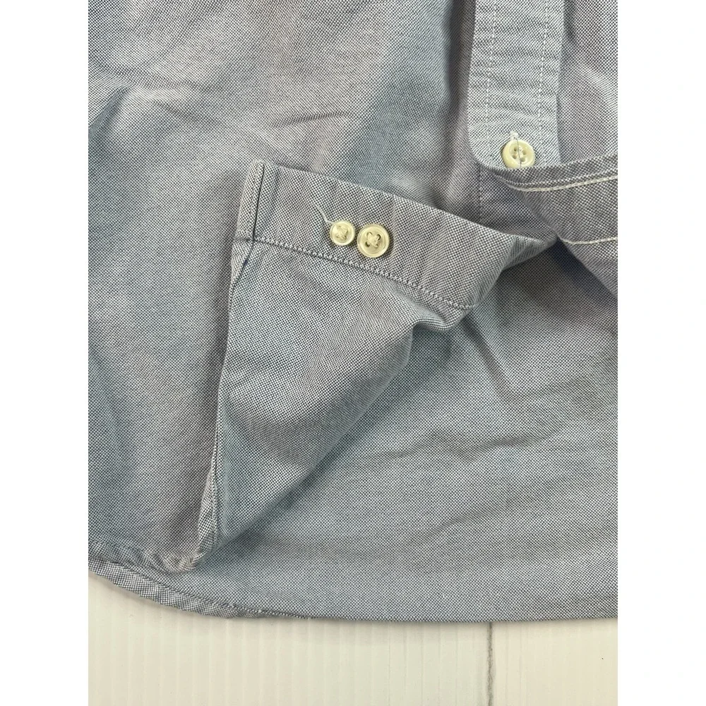 Ralph Lauren Boys Button Down Long Sleeve Shirt Flesh Pony Size 16 Blue